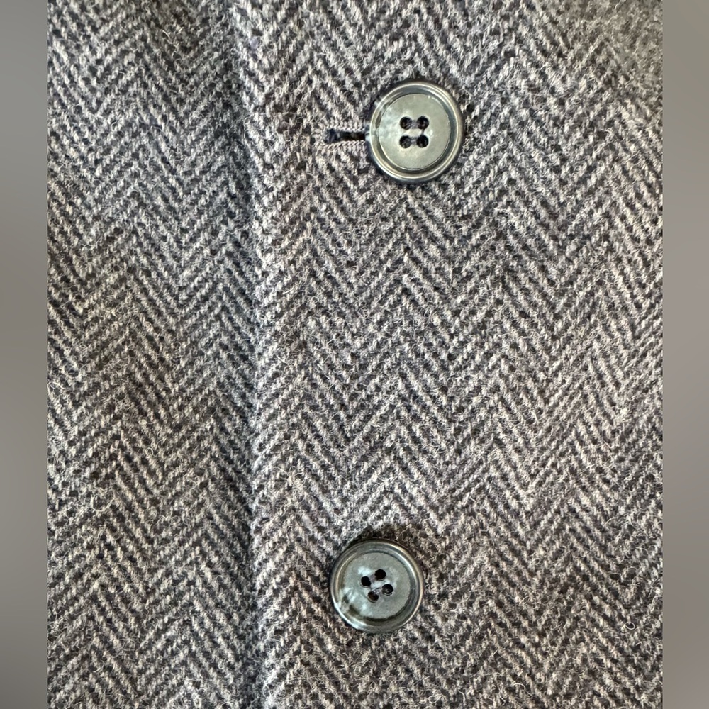 Towncraft Gray Blue Herringbone Tweed Blazer Wool 40S Classic - Picture 3 of 11